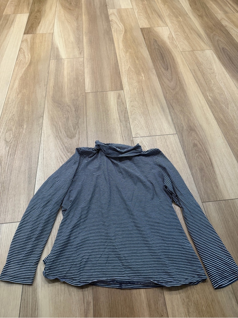 White Stuff Striped Mock Neck Long Sleeve Top - navy & White